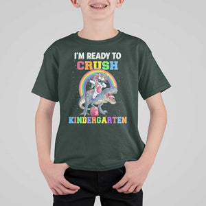 I'm Ready To Crush Kindergarden T Shirt For Kid Funny Monster Truck Dinosaur Unicorn TS09 Dark Forest Green Print Your Wear