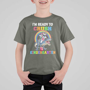 I'm Ready To Crush Kindergarden T Shirt For Kid Funny Monster Truck Dinosaur Unicorn TS09 Military Green Print Your Wear