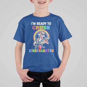 I'm Ready To Crush Kindergarden T Shirt For Kid Funny Monster Truck Dinosaur Unicorn TS09 Royal Blue Print Your Wear