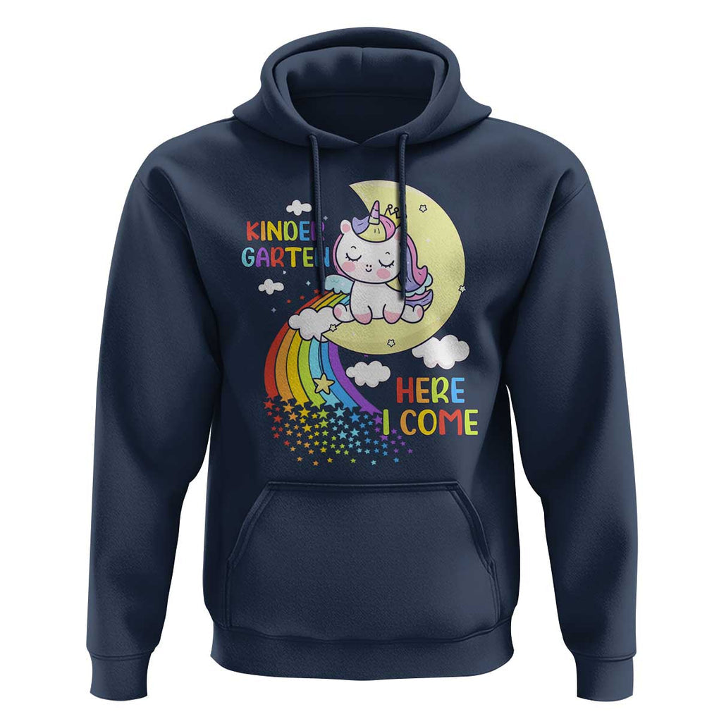 Kindergarten Here I come Hoodie Cute Unicorn Back To School TS09 Navy Print Your Wear