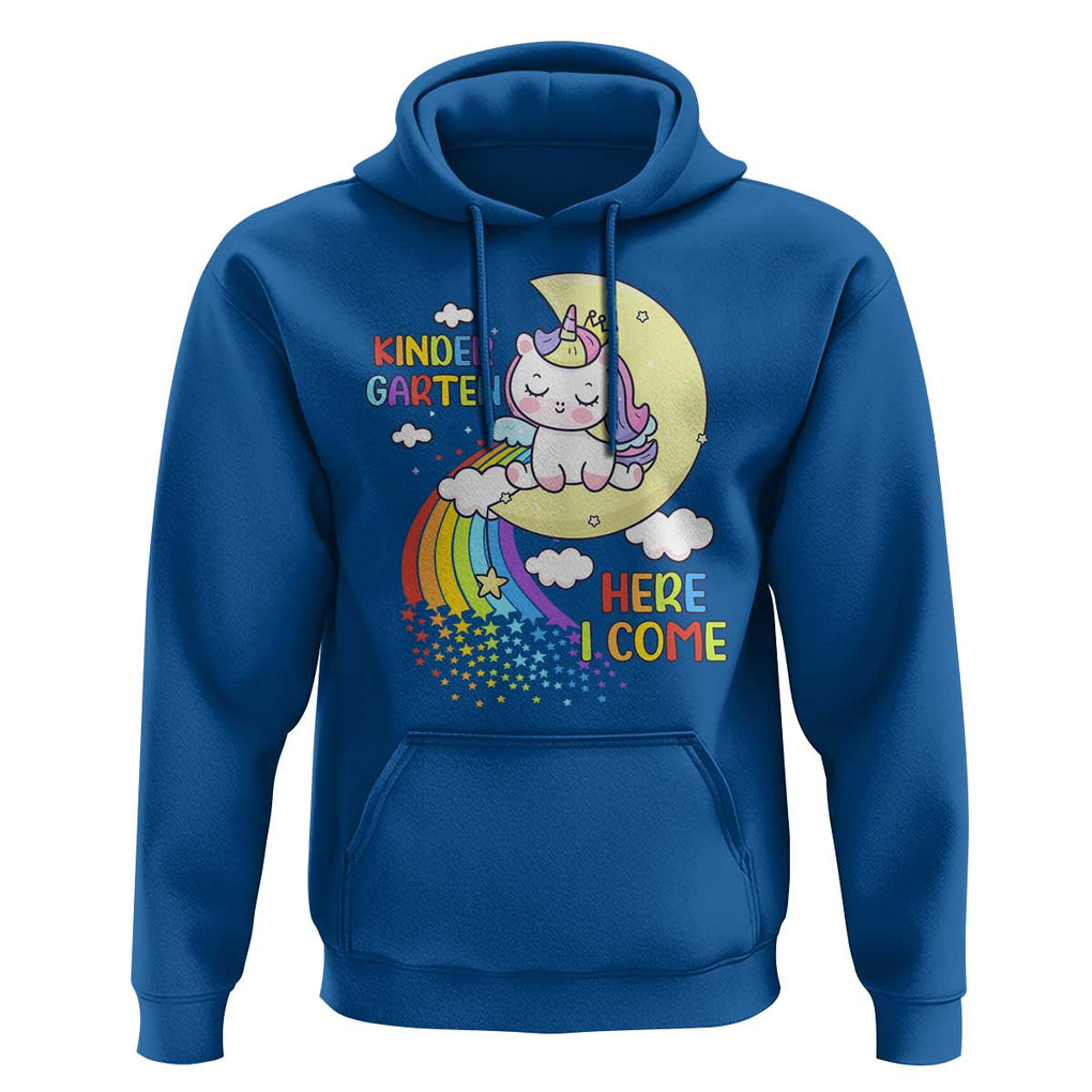 Kindergarten Here I come Hoodie Cute Unicorn Back To School TS09 Royal Blue Print Your Wear