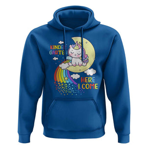 Kindergarten Here I come Hoodie Cute Unicorn Back To School TS09 Royal Blue Print Your Wear