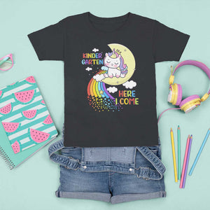 Kindergarten Here I come T Shirt For Kid Cute Unicorn Back To School TS09 Black Print Your Wear
