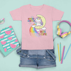 Kindergarten Here I come T Shirt For Kid Cute Unicorn Back To School TS09 Light Pink Print Your Wear