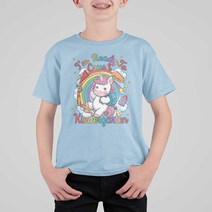 I'm Ready To Crush Kindergarden T Shirt For Kid Rainbow Unicorn Back To School TS09 Light Blue Print Your Wear