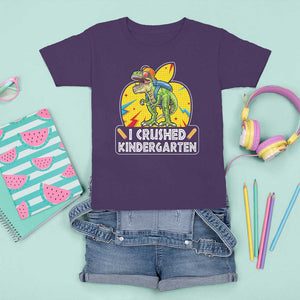 I Crushed Kindergarten Graduation Funny Dinosaur T Shirt For Kid TS09 Purple Print Your Wear