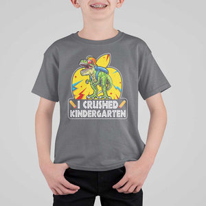 I Crushed Kindergarten Graduation Funny Dinosaur T Shirt For Kid TS09 Charcoal Print Your Wear