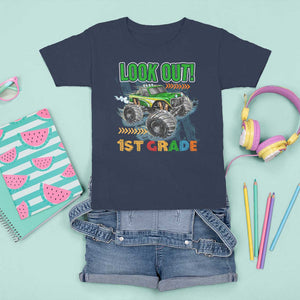 Look Out 1st Grade Monster Truck T Shirt For Kid TS09 Navy Print Your Wear