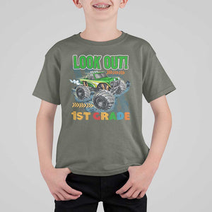 Look Out 1st Grade Monster Truck T Shirt For Kid TS09 Military Green Print Your Wear