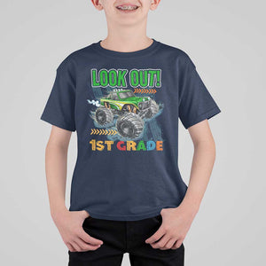 Look Out 1st Grade Monster Truck T Shirt For Kid TS09 Navy Print Your Wear