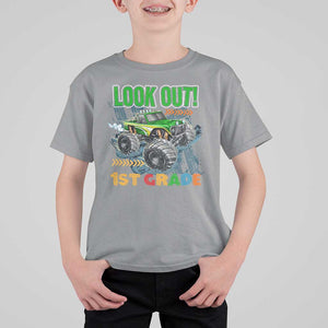 Look Out 1st Grade Monster Truck T Shirt For Kid TS09 Sport Gray Print Your Wear