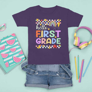 Hello First Grade Groovy Back To School T Shirt For Kid TS09 Purple Print Your Wear