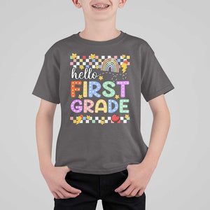 Hello First Grade Groovy Back To School T Shirt For Kid TS09 Dark Chocolate Print Your Wear
