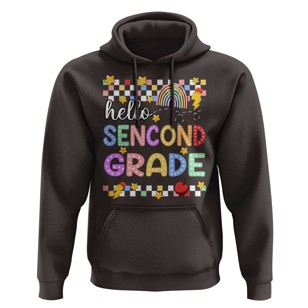 Hello Second Grade Groovy Back To School Hoodie TS09 Dark Chocolate Print Your Wear