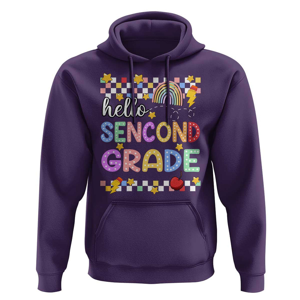 Hello Second Grade Groovy Back To School Hoodie TS09 Purple Print Your Wear
