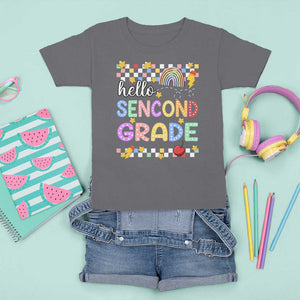 Hello Second Grade Groovy Back To School T Shirt For Kid TS09 Charcoal Print Your Wear