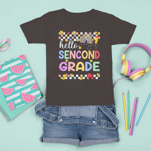 Hello Second Grade Groovy Back To School T Shirt For Kid TS09 Dark Chocolate Print Your Wear