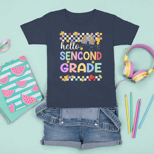 Hello Second Grade Groovy Back To School T Shirt For Kid TS09 Navy Print Your Wear