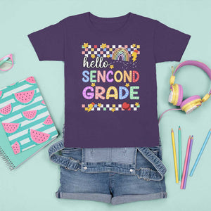 Hello Second Grade Groovy Back To School T Shirt For Kid TS09 Purple Print Your Wear
