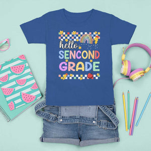 Hello Second Grade Groovy Back To School T Shirt For Kid TS09 Royal Blue Print Your Wear
