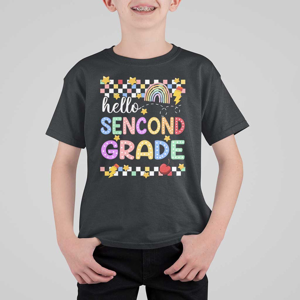 Hello Second Grade Groovy Back To School T Shirt For Kid TS09 Black Print Your Wear