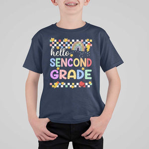 Hello Second Grade Groovy Back To School T Shirt For Kid TS09 Navy Print Your Wear