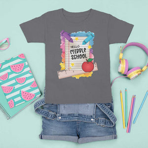 Hello Middle School Watercolor Back To School T Shirt For Kid TS09 Charcoal Print Your Wear