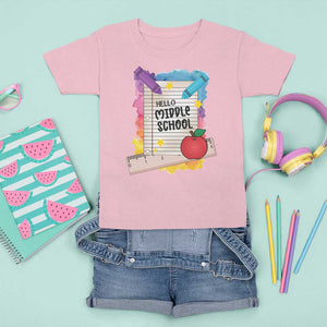 Hello Middle School Watercolor Back To School T Shirt For Kid TS09 Light Pink Print Your Wear