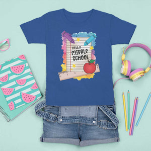 Hello Middle School Watercolor Back To School T Shirt For Kid TS09 Royal Blue Print Your Wear