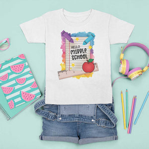 Hello Middle School Watercolor Back To School T Shirt For Kid TS09 White Print Your Wear