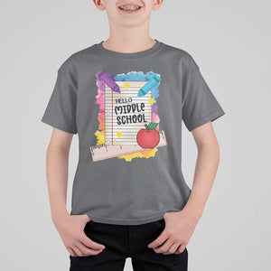 Hello Middle School Watercolor Back To School T Shirt For Kid TS09 Charcoal Print Your Wear