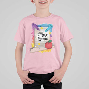 Hello Middle School Watercolor Back To School T Shirt For Kid TS09 Light Pink Print Your Wear