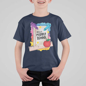 Hello Middle School Watercolor Back To School T Shirt For Kid TS09 Navy Print Your Wear