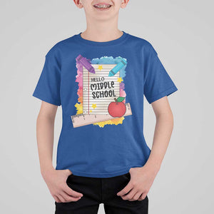 Hello Middle School Watercolor Back To School T Shirt For Kid TS09 Royal Blue Print Your Wear