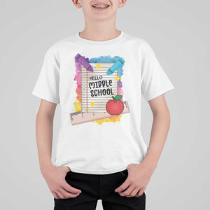 Hello Middle School Watercolor Back To School T Shirt For Kid TS09 White Print Your Wear