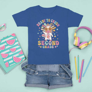 Funny Back To School Unicorn T Shirt For Kid Ready To Crush Second Grade Retro Groovy TS09 Royal Blue Print Your Wear