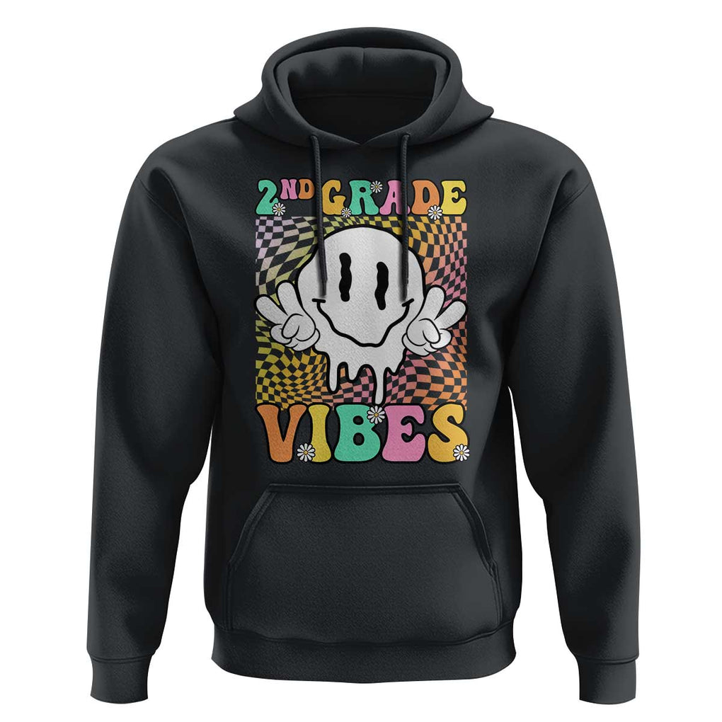 2nd Grade Vibes Hoodie Retro Groovy Back To School TS09 Black Print Your Wear