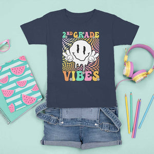 2nd Grade Vibes T Shirt For Kid Retro Groovy Back To School TS09 Navy Print Your Wear