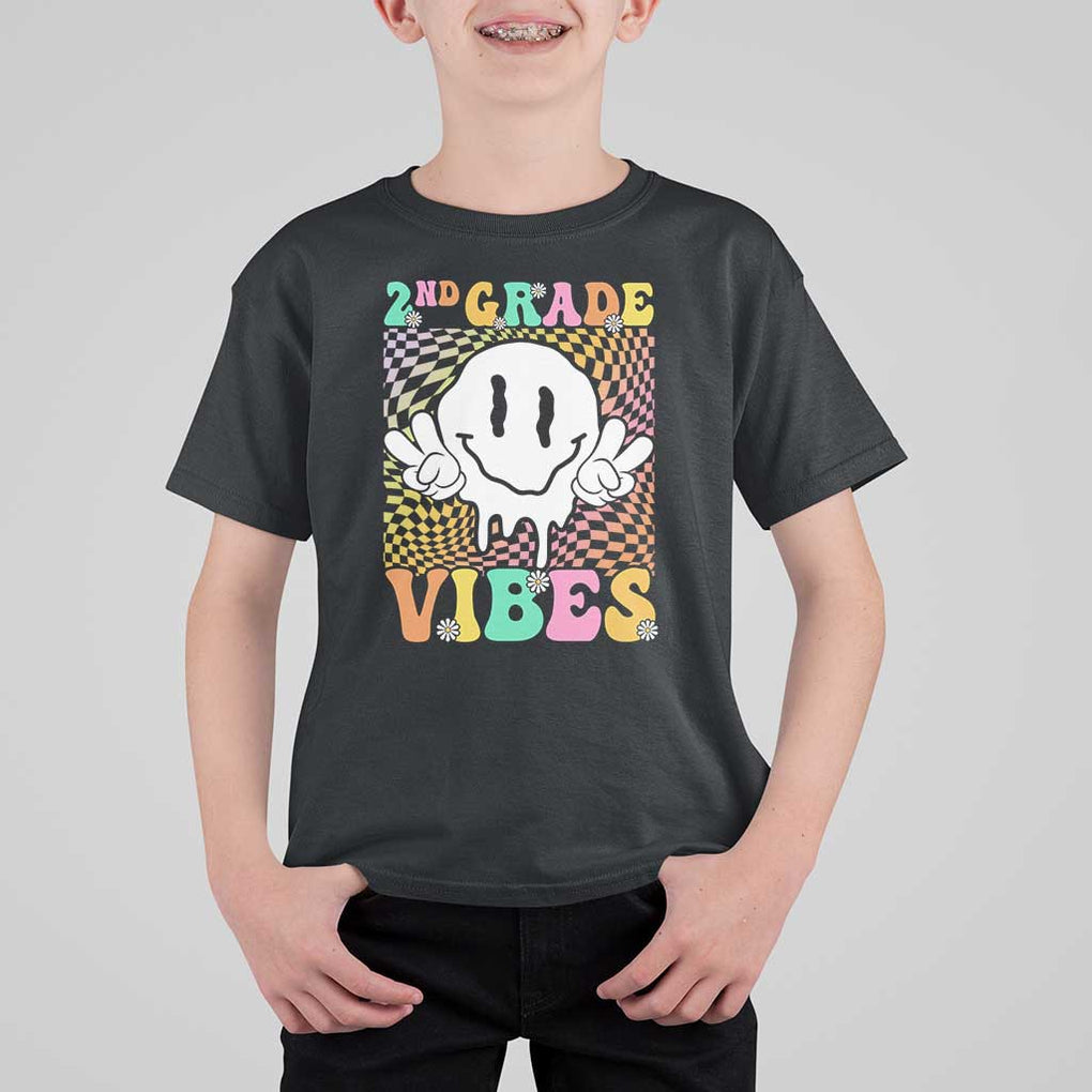 2nd Grade Vibes T Shirt For Kid Retro Groovy Back To School TS09 Black Print Your Wear
