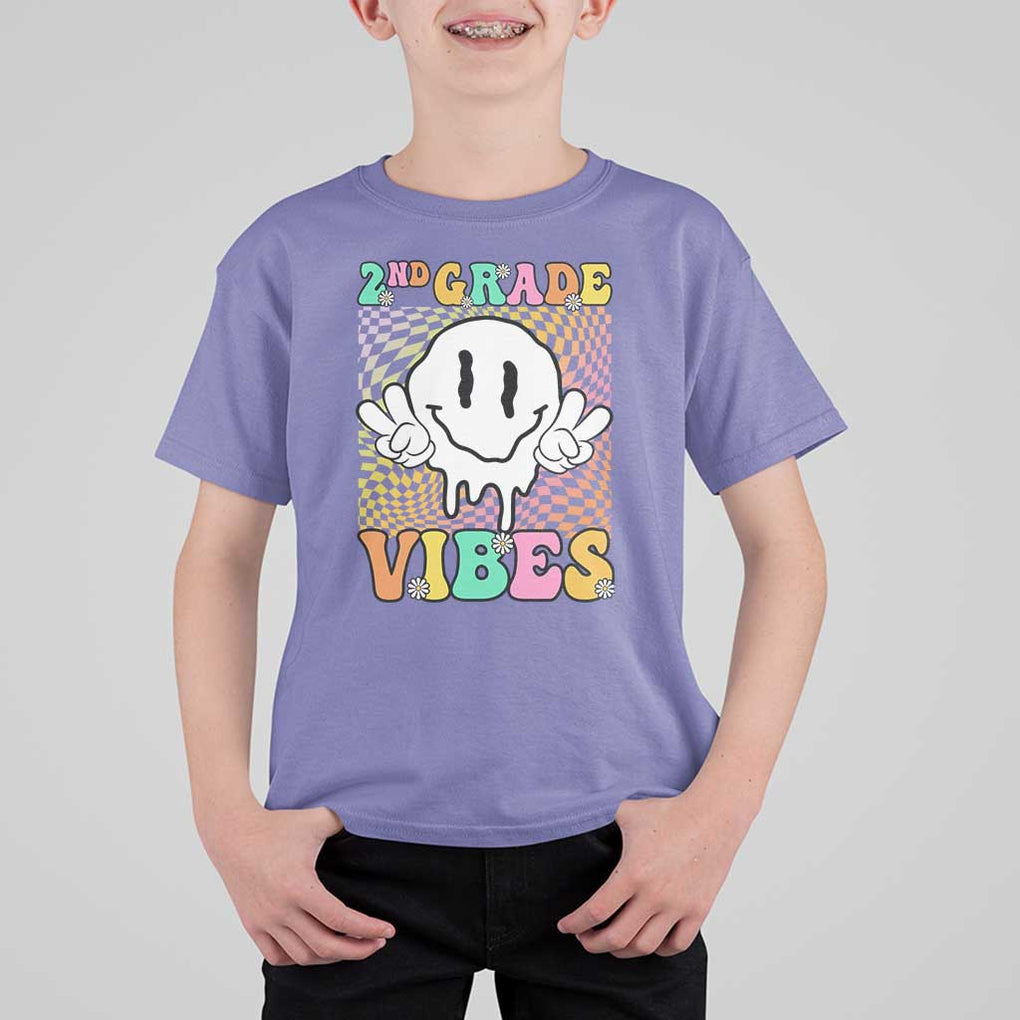 2nd Grade Vibes T Shirt For Kid Retro Groovy Back To School TS09 Violet Print Your Wear