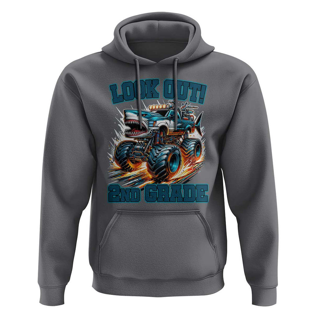 Look Out 2nd Grade Monster Truck Hoodie TS09 Charcoal Print Your Wear