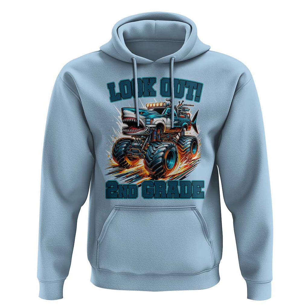 Look Out 2nd Grade Monster Truck Hoodie TS09 Light Blue Print Your Wear