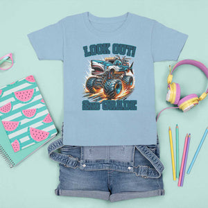 Look Out 2nd Grade Monster Truck T Shirt For Kid TS09 Light Blue Print Your Wear