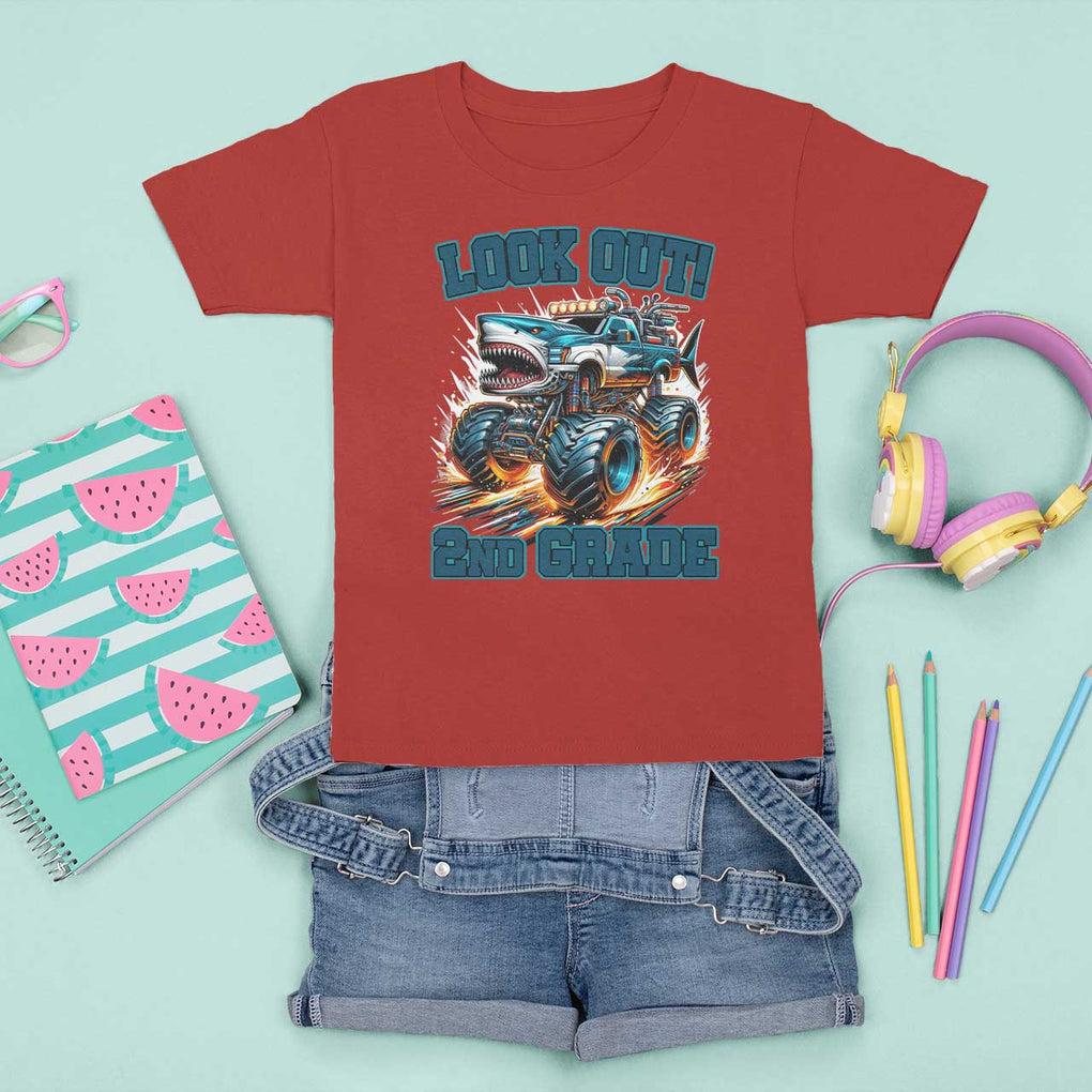 Look Out 2nd Grade Monster Truck T Shirt For Kid TS09 Red Print Your Wear