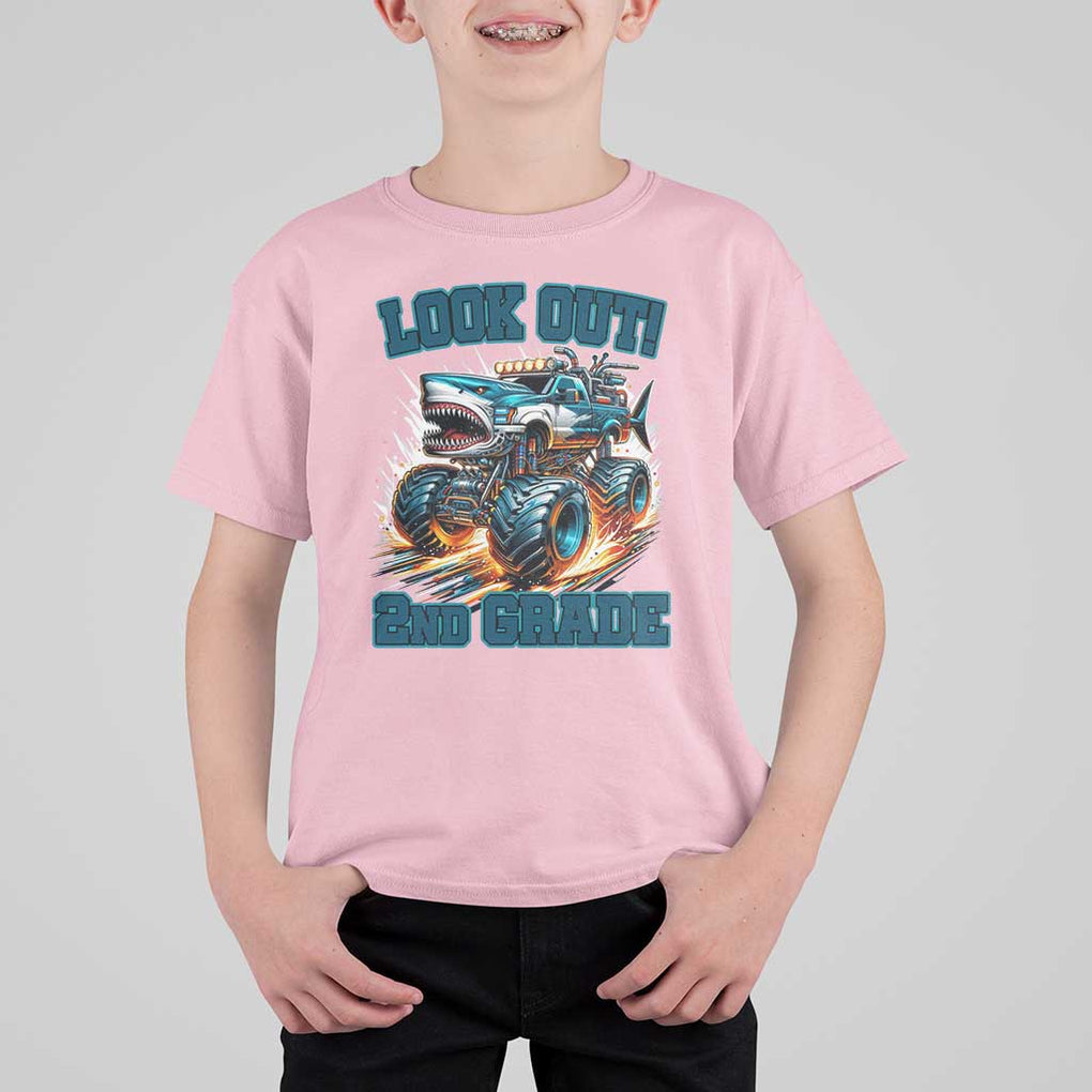 Look Out 2nd Grade Monster Truck T Shirt For Kid TS09 Light Pink Print Your Wear
