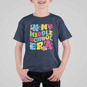 In My Middle School Era Retro Groovy T Shirt For Kid TS09 Navy Print Your Wear