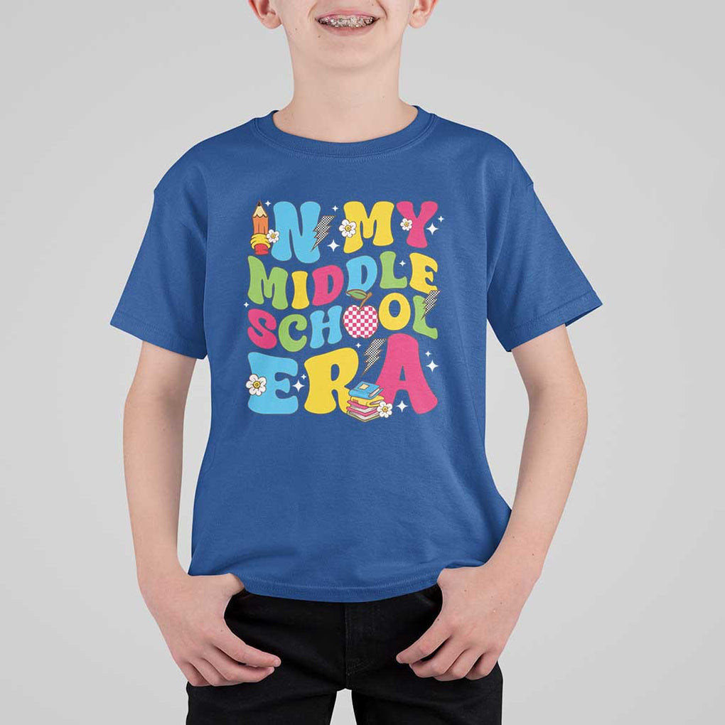 In My Middle School Era Retro Groovy T Shirt For Kid TS09 Royal Blue Print Your Wear