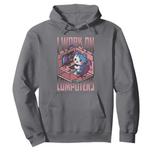 Funny Programmer Hoodie I Work On Computers Japan Anime Cat TS09 Charcoal Print Your Wear