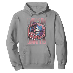 Funny Programmer Hoodie I Work On Computers Japan Anime Cat TS09 Sport Gray Print Your Wear