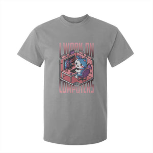 Funny Programmer T Shirt For Kid I Work On Computers Japan Anime Cat TS09 Sport Gray Print Your Wear